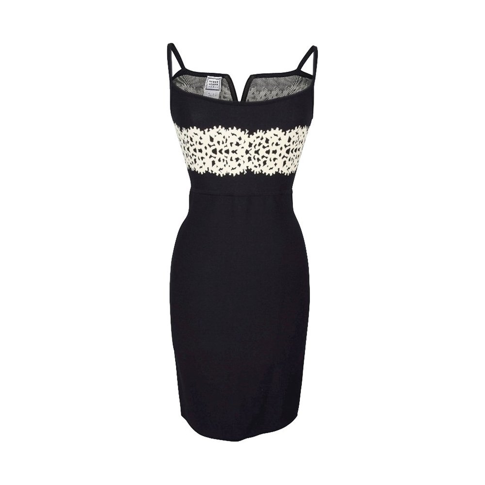 Herve Leger Black and White Bandage Dress M